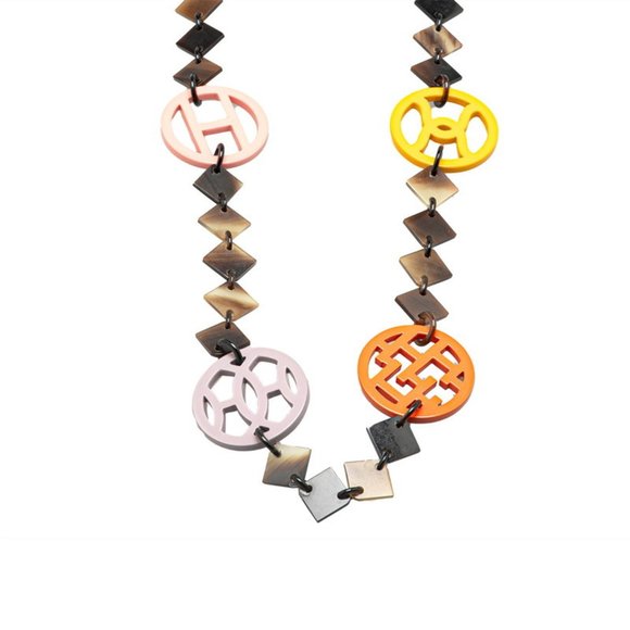 Hermes Hermès Ava Necklace in Brown Multicolored Buffalo Horn for Women - Picture 1 of 5